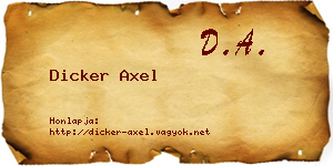 Dicker Axel névjegykártya